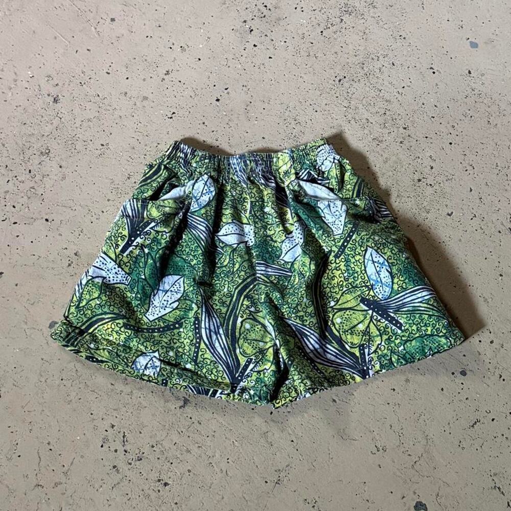Vintage 80s green patterned shorts